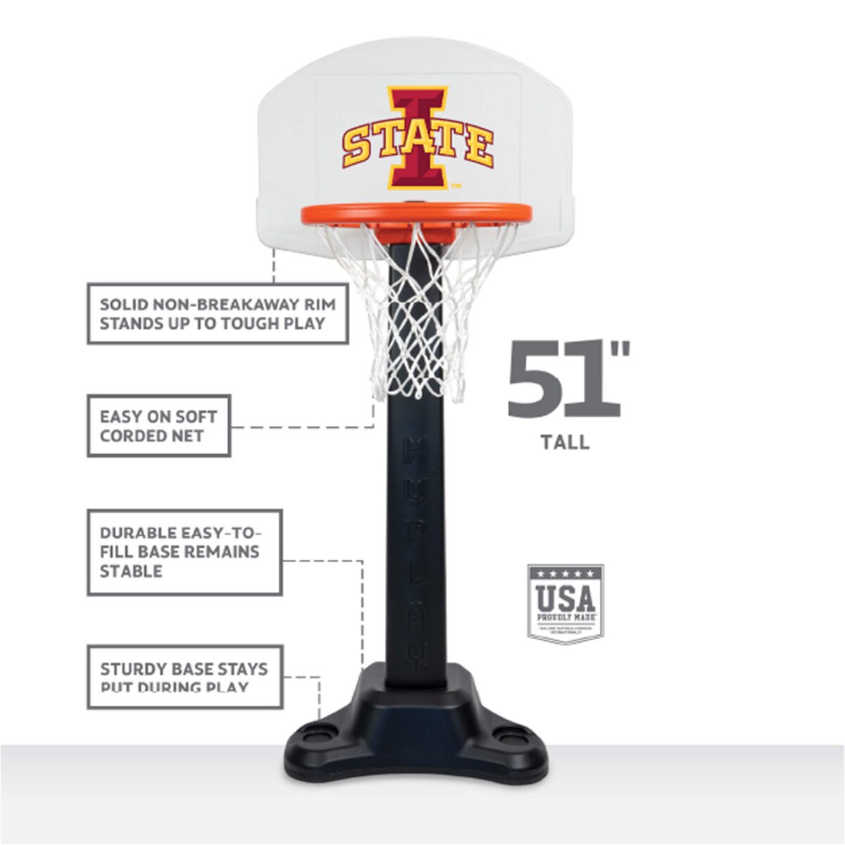 Huplay I-State Rookie Fixed Post Basketball Hoop Set - Drop Ship Only